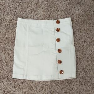 White button down mini skirt